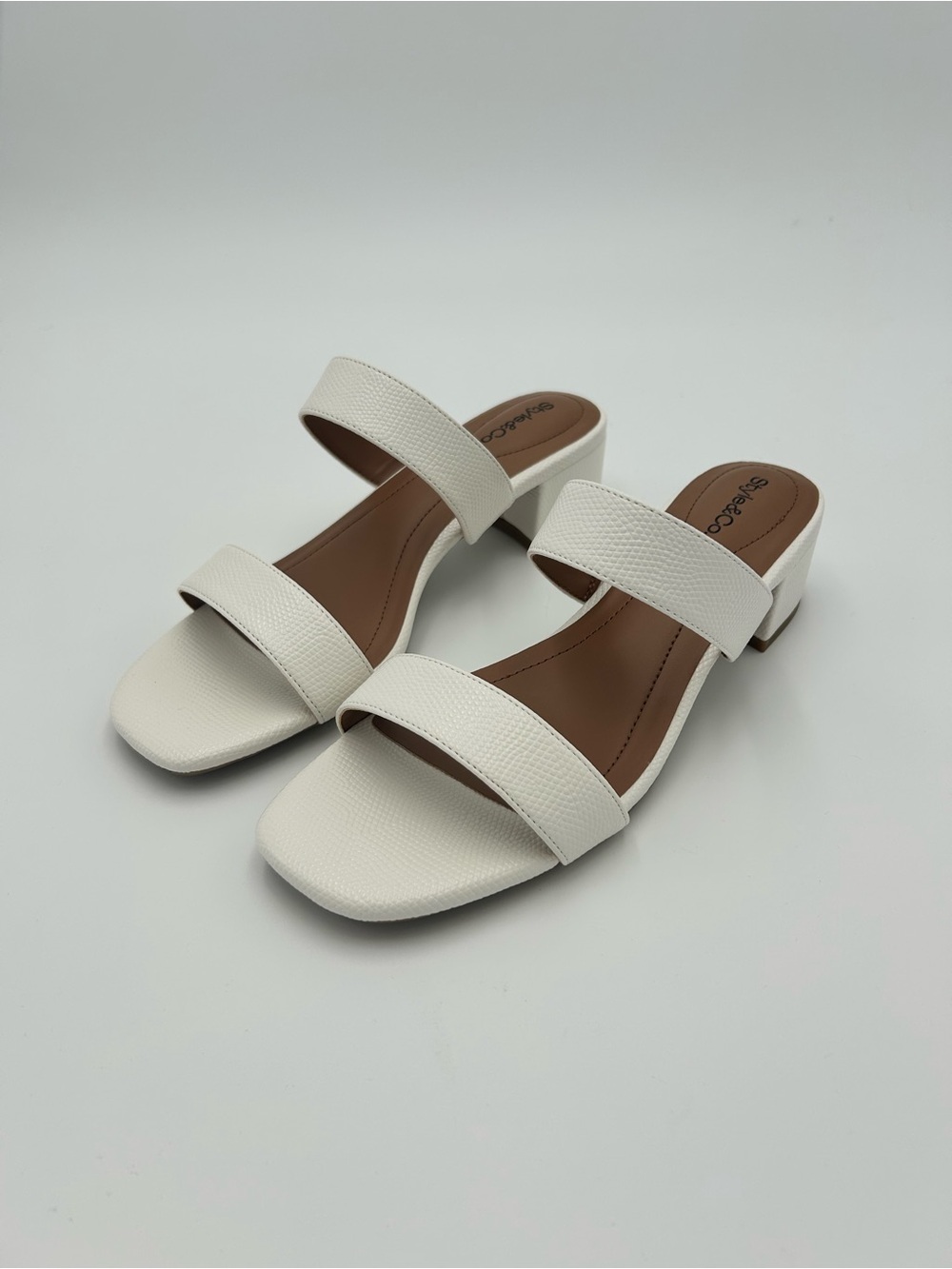 Style & Co. White Double-Strap Block Heel Dress Sandals
